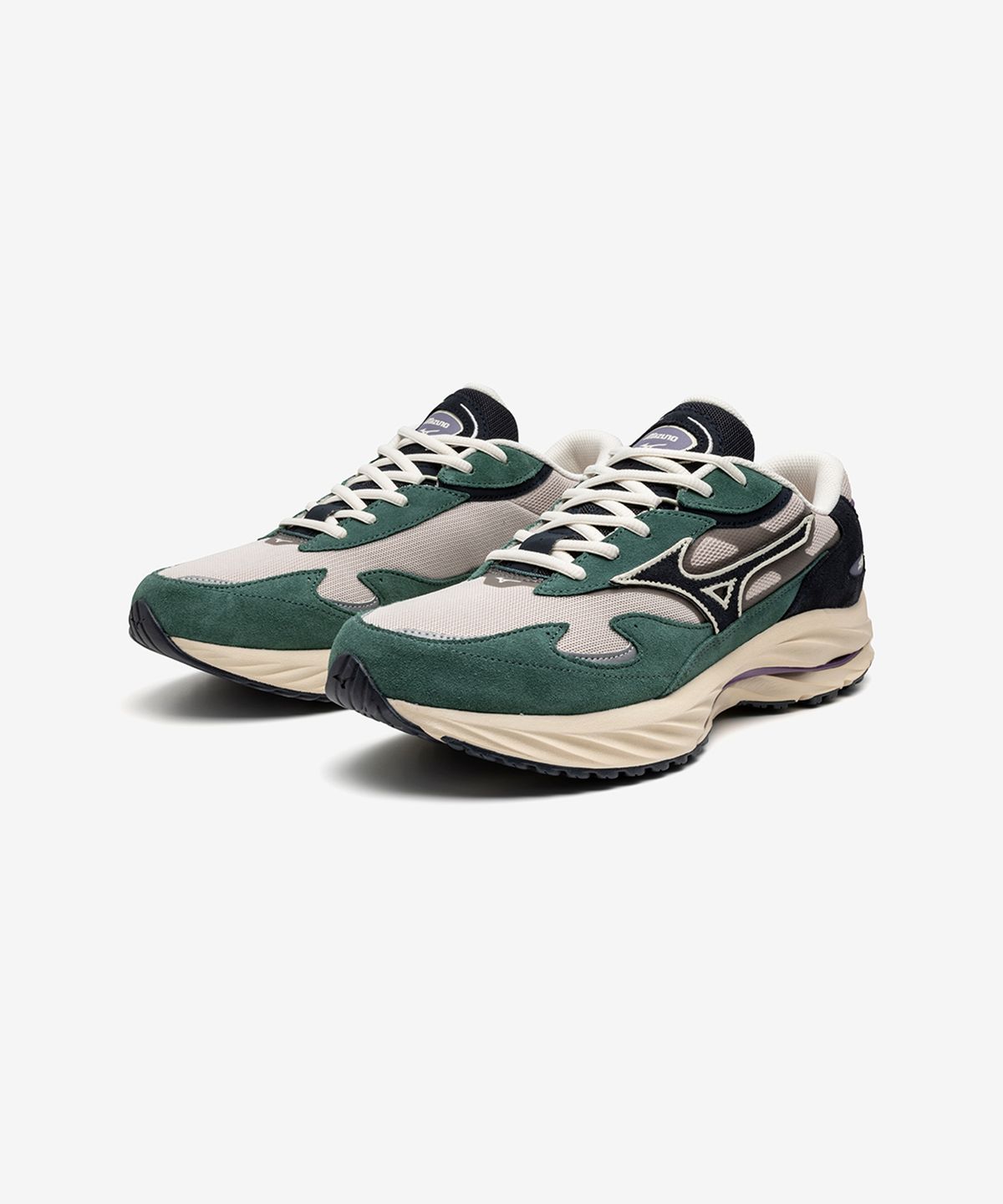 미즈노(MIZUNO) (남성) 웨이브 라이더 베타 - 실버 클라우드:벌컨:비스트로 그린 / D1GA330918