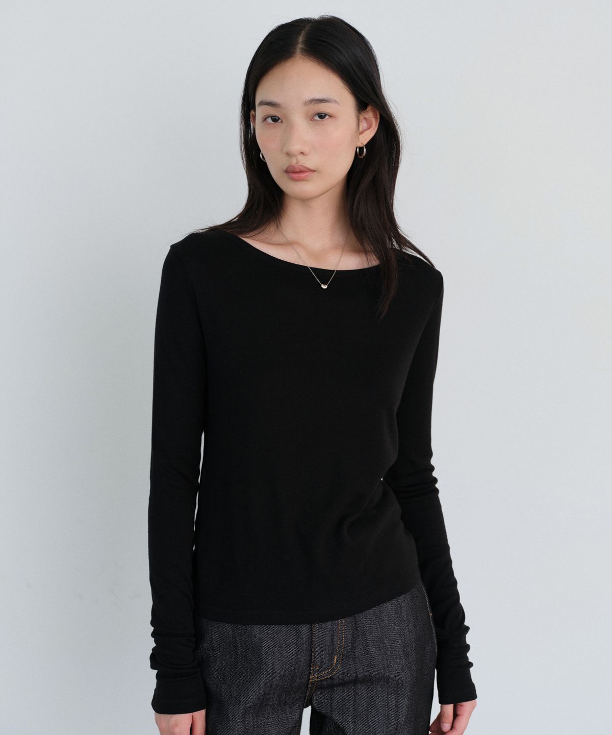 유라고(URAGO) Slim boatneck t-shirt