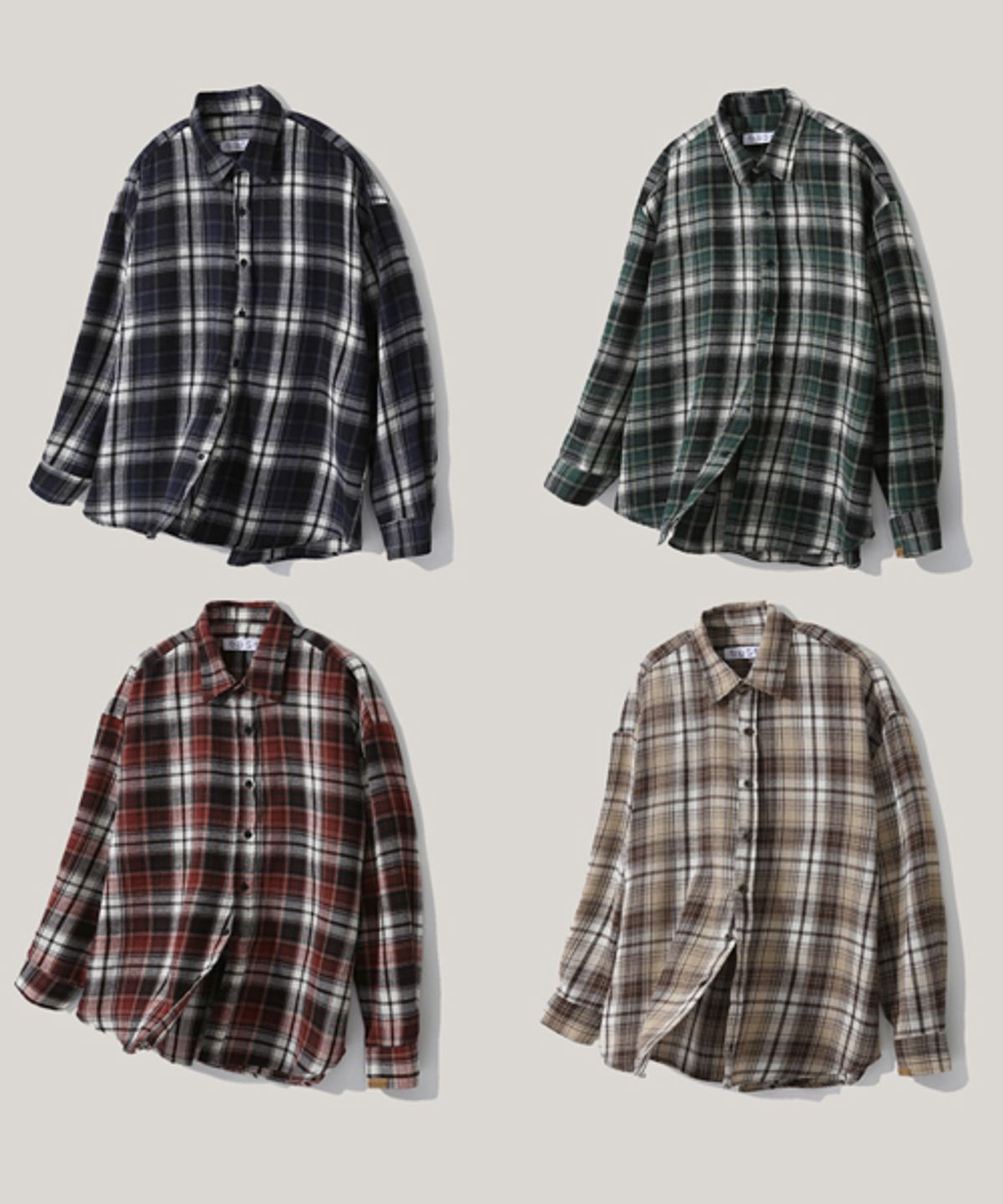 이즈(EASE) 90S CHECK SHIRTS [OVERSIZE FIT]_GREEN