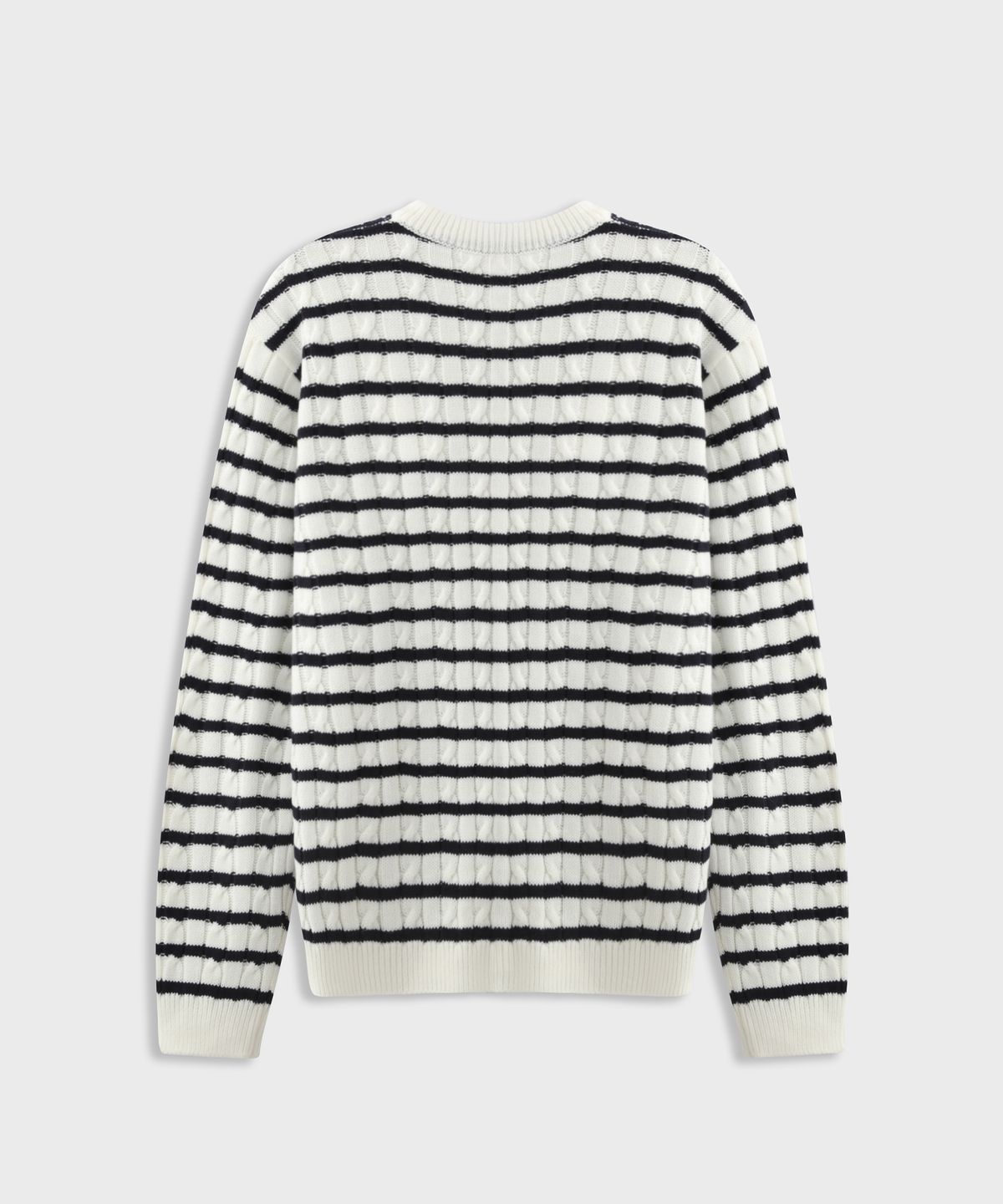 애쉬아워(ASHOUR) Cable Stripe Knit Ecru