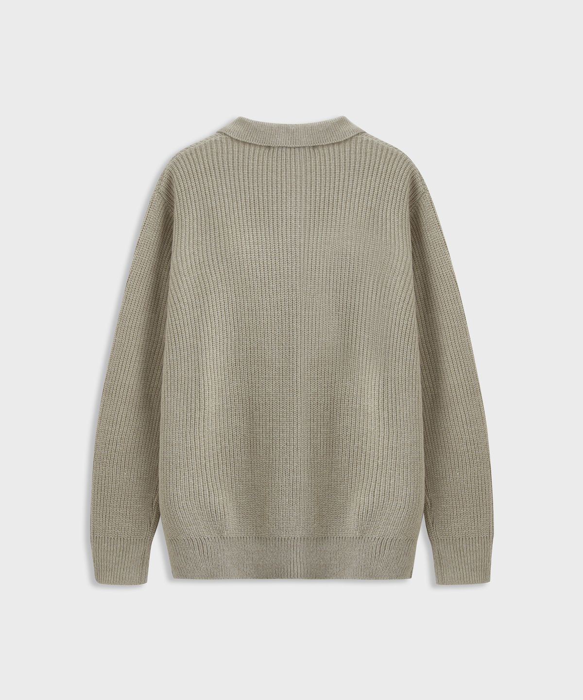 애쉬아워(ASHOUR) Open Collar Mixed Knit Beige