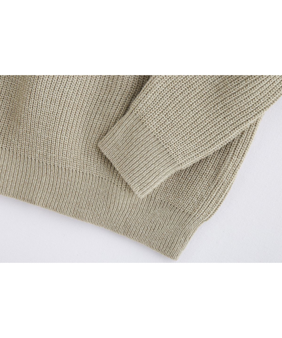 애쉬아워(ASHOUR) Open Collar Mixed Knit Beige