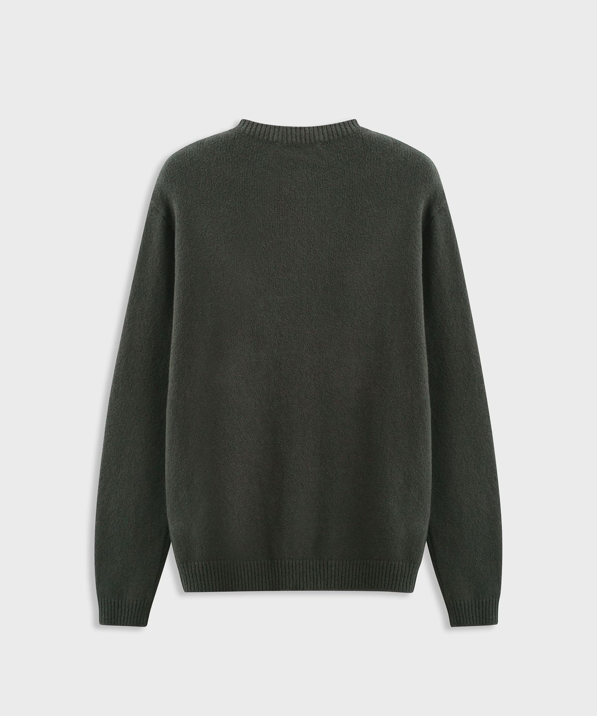 애쉬아워(ASHOUR) Round Neck Button Cardigan Moss Charcoal