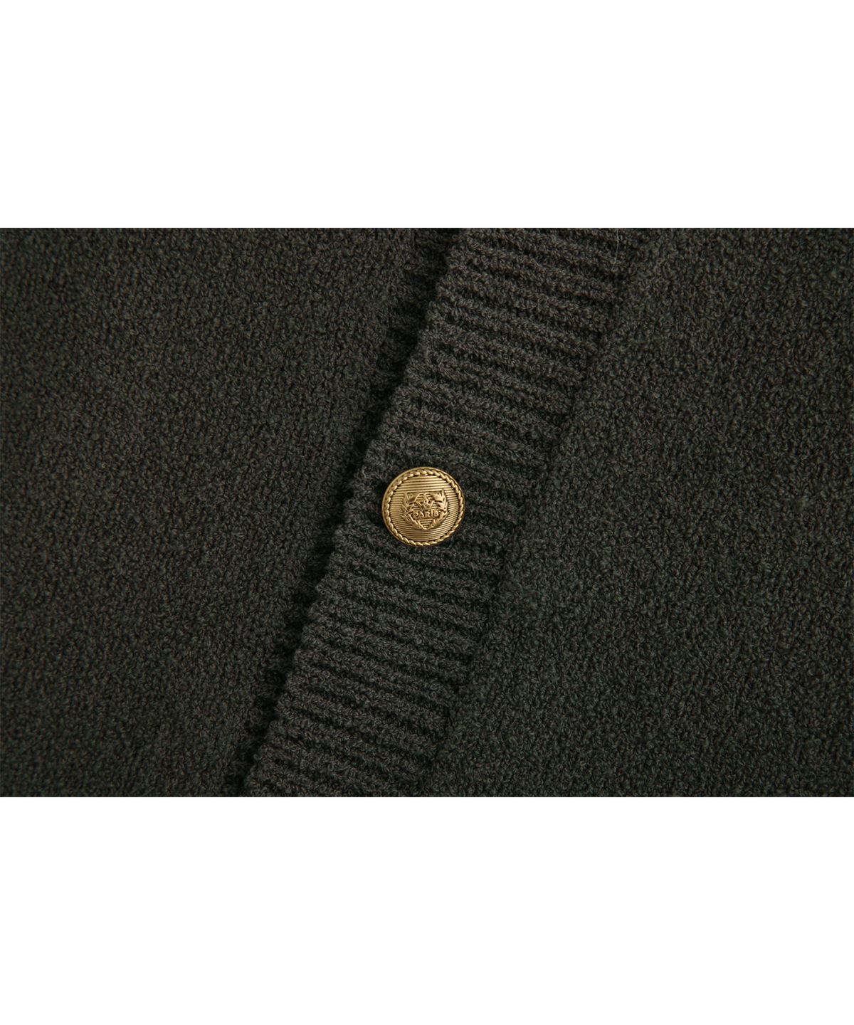 애쉬아워(ASHOUR) Round Neck Button Cardigan Moss Charcoal