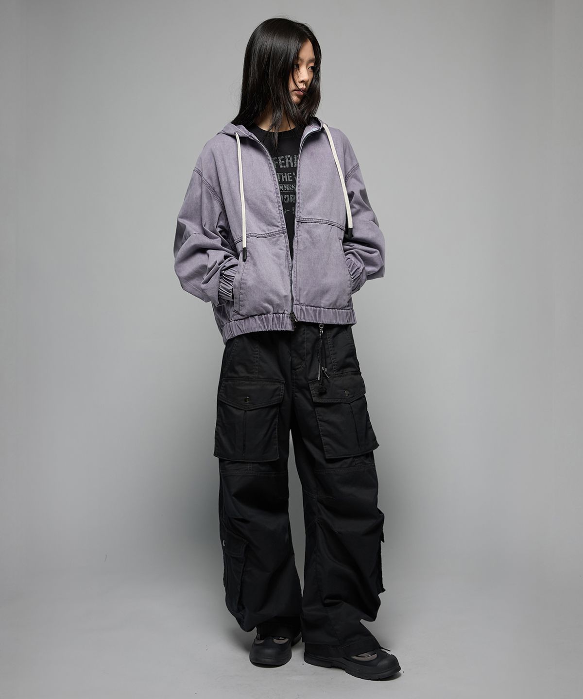헤더헬렌(HEDER HELEN) Washed hoodie JP lavender