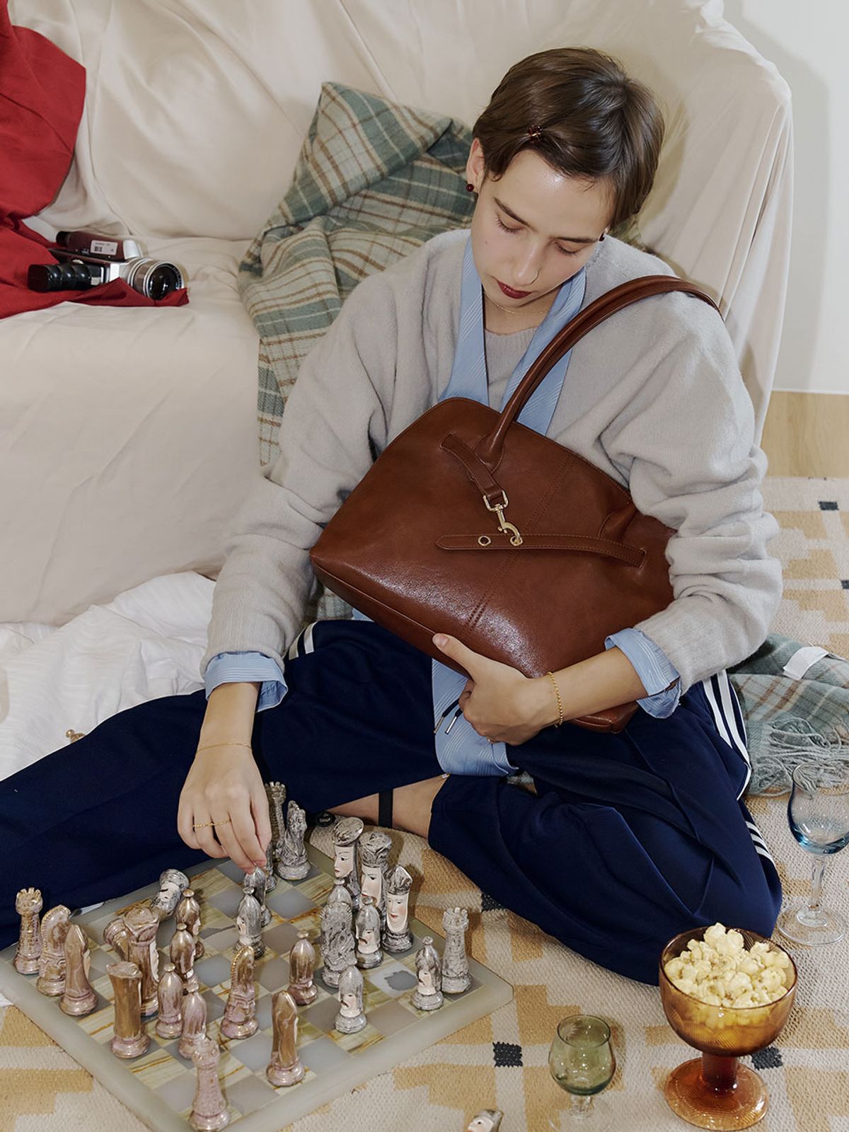 데누(DENU) [아울렛]NOA BAG [BROWN SILVER]
