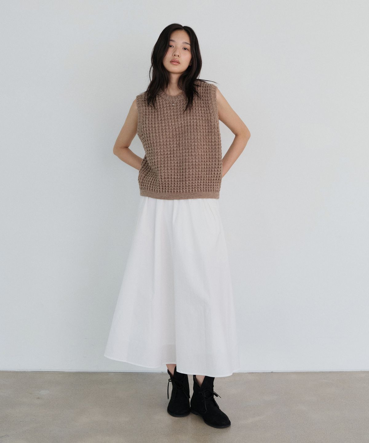 유라고(URAGO) Waffle wool knit vest