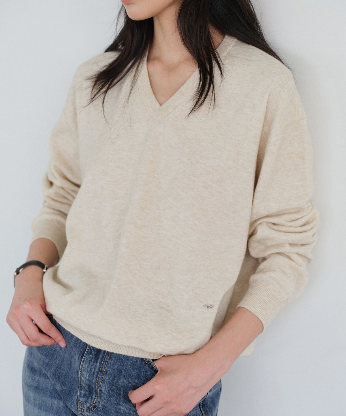 유라고(URAGO) Washable V-neck knit