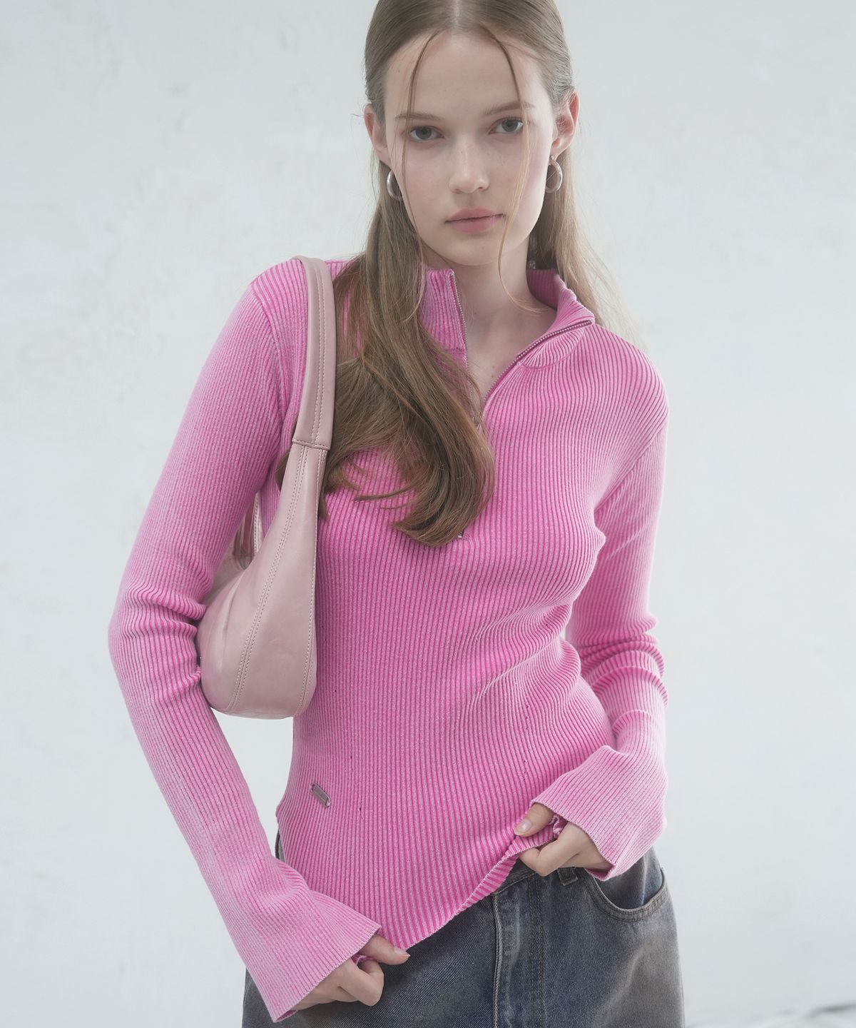 어반드레스(AVANDRESS) May Bell Sleeve Half Zip-up Knit - 3COL