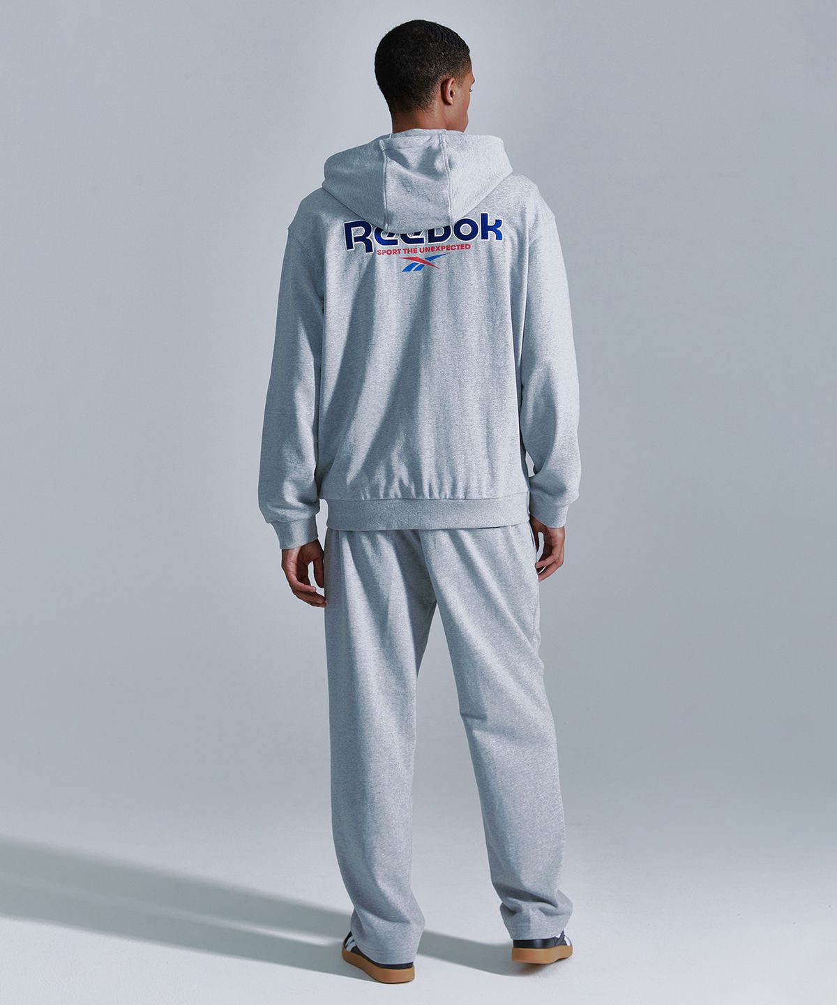 리복(REEBOK) 벡터 후드집업 - 그레이