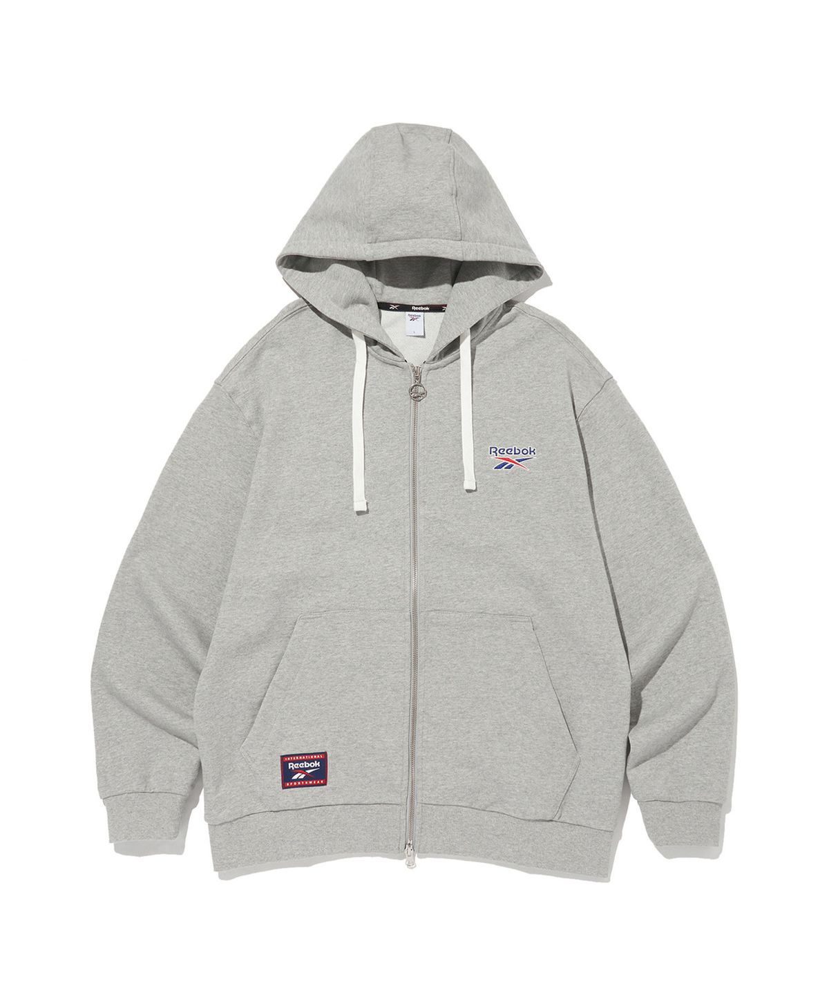 리복(REEBOK) 벡터 후드집업 - 그레이
