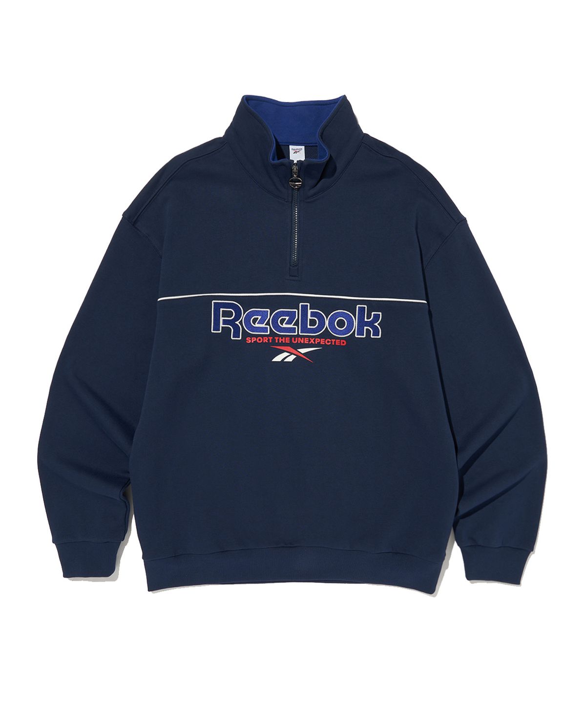 리복(REEBOK) 벡터 하프 집업 - 네이비