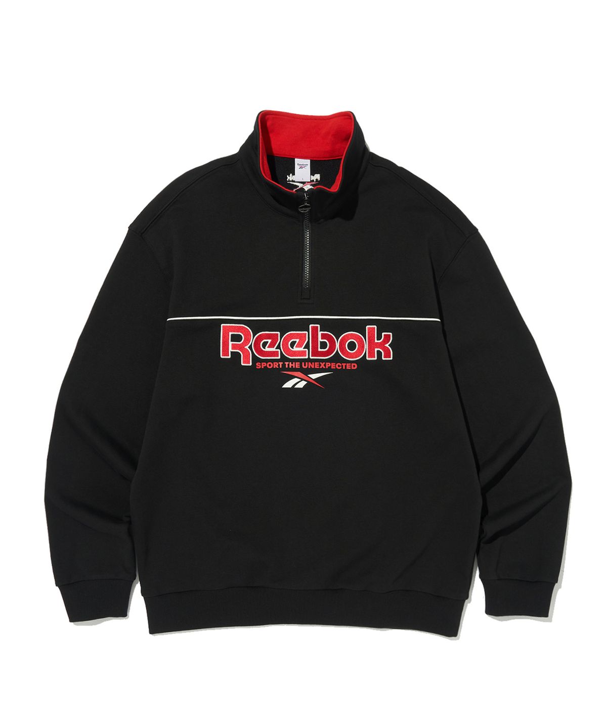리복(REEBOK) 벡터 하프 집업 - 블랙