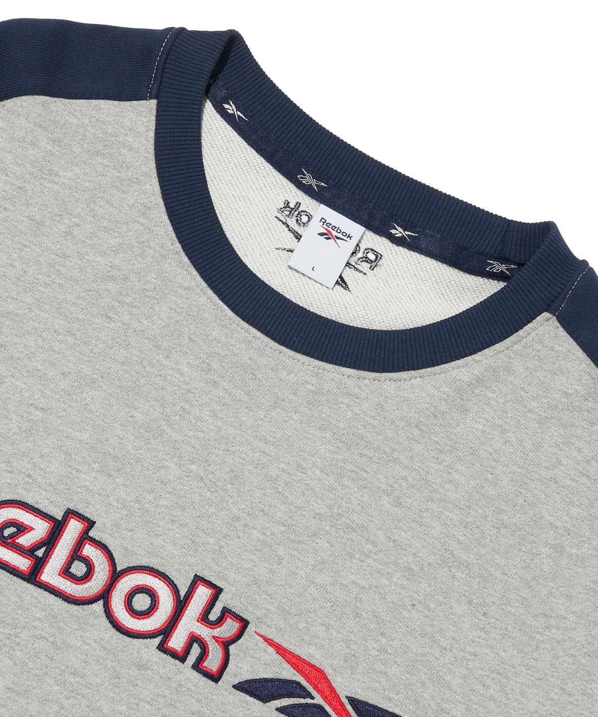 리복(REEBOK) 사이드 배색 맨투맨 - 그레이