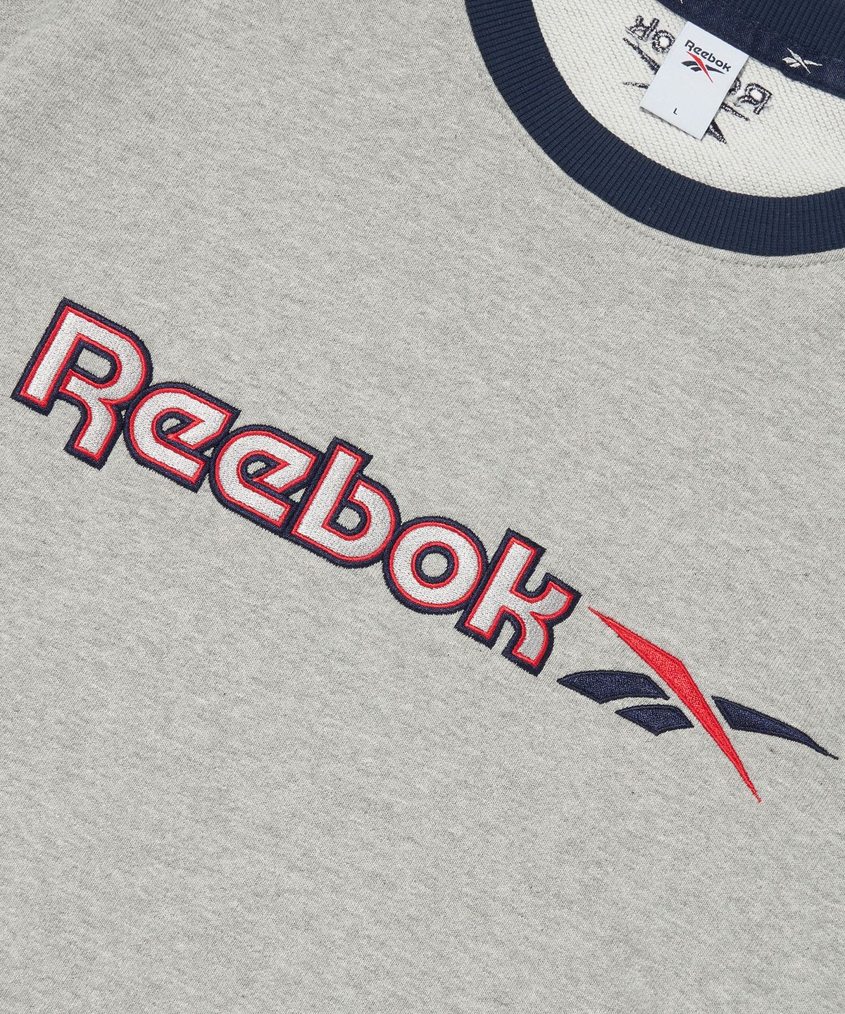 리복(REEBOK) 사이드 배색 맨투맨 - 그레이