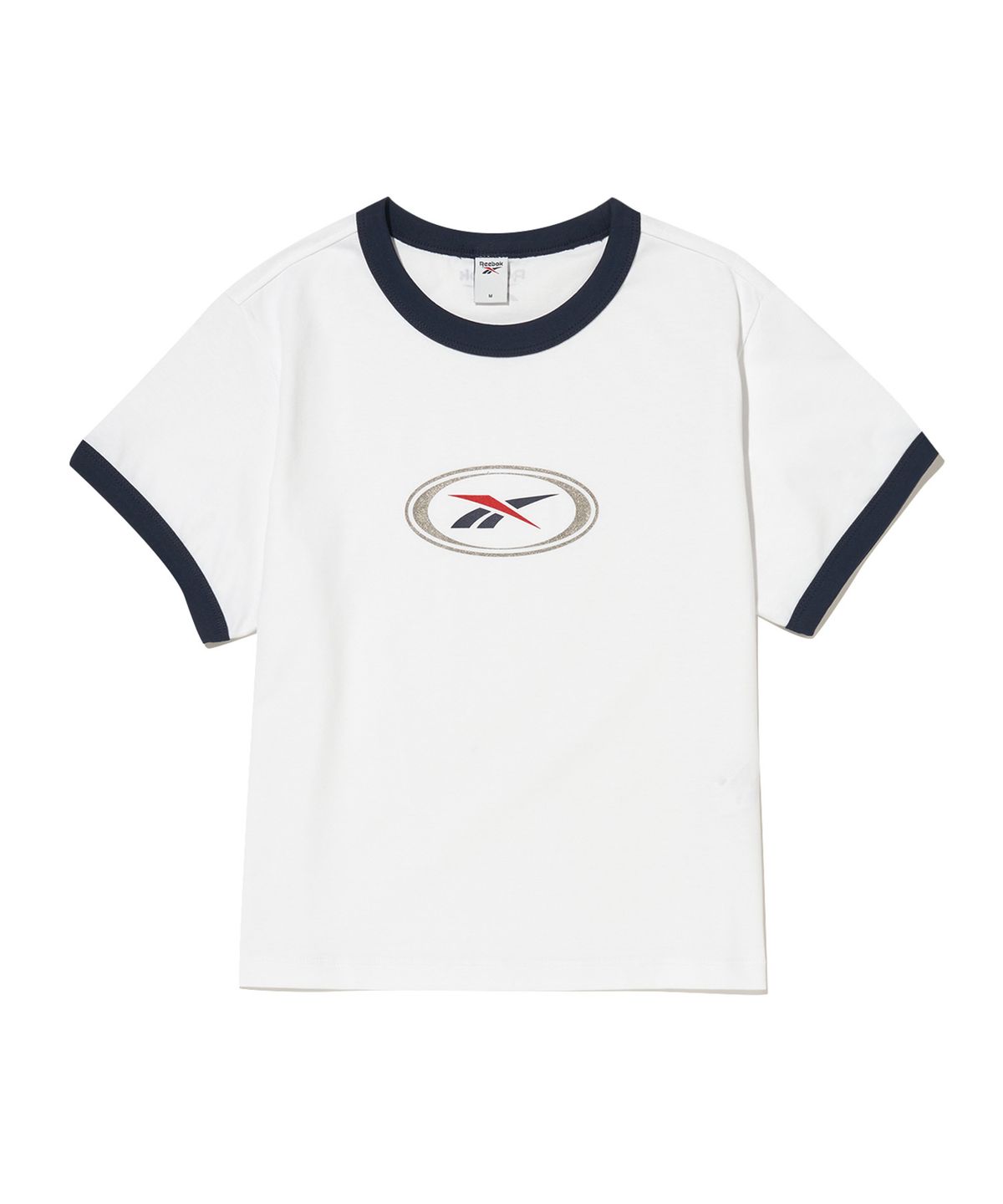리복(REEBOK) 에센셜 세미 크롭 링거 티셔츠 (W) - 화이트