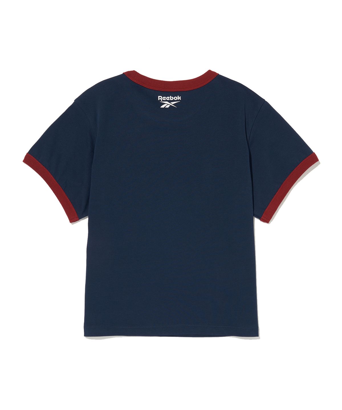 리복(REEBOK) 에센셜 세미 크롭 링거 티셔츠 (W) - 네이비