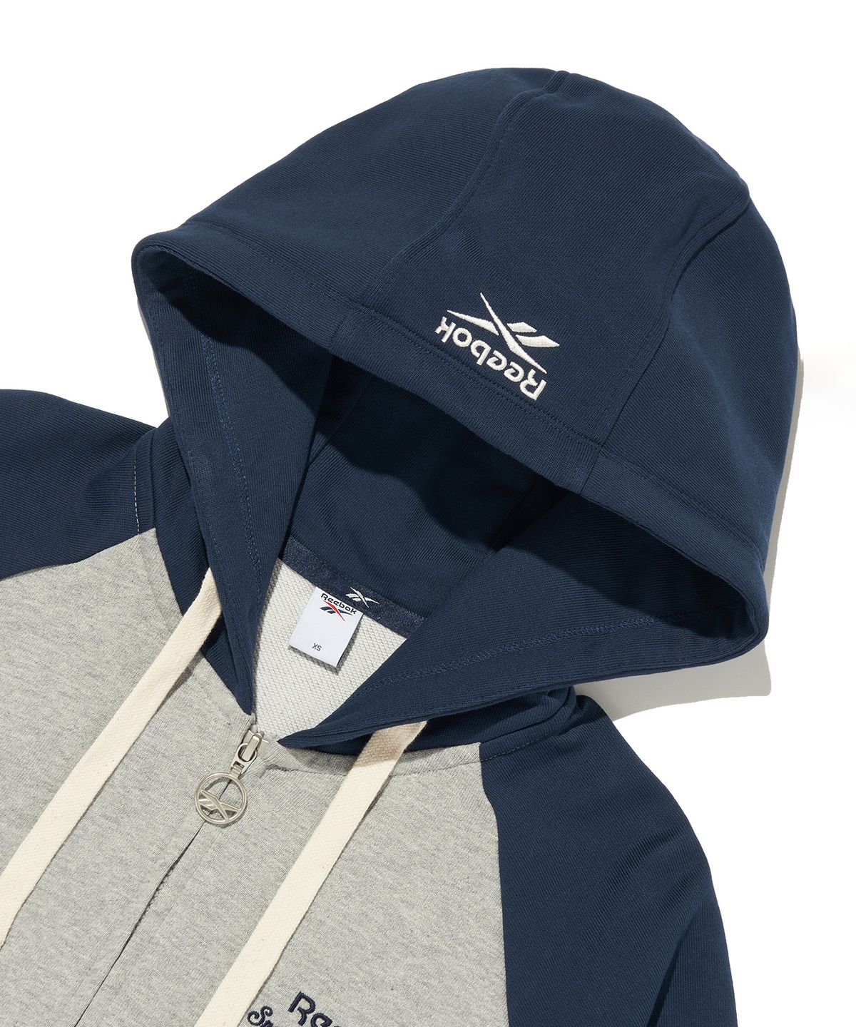 리복(REEBOK) 크롭 후드집업 (W)- 그레이