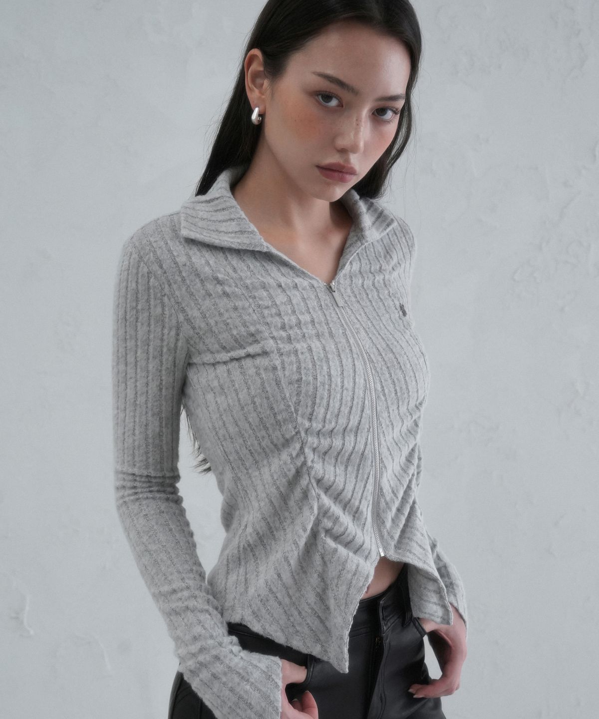 어반드레스(AVANDRESS) Faye shirring Zip-up - 5COL
