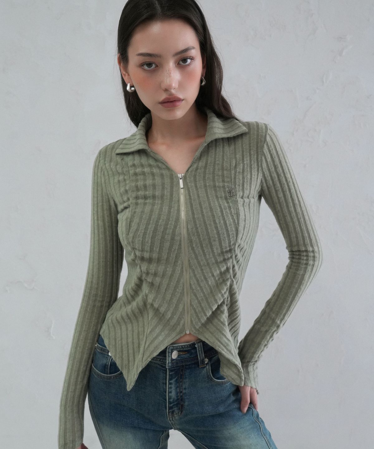 어반드레스(AVANDRESS) Faye shirring Zip-up - 5COL