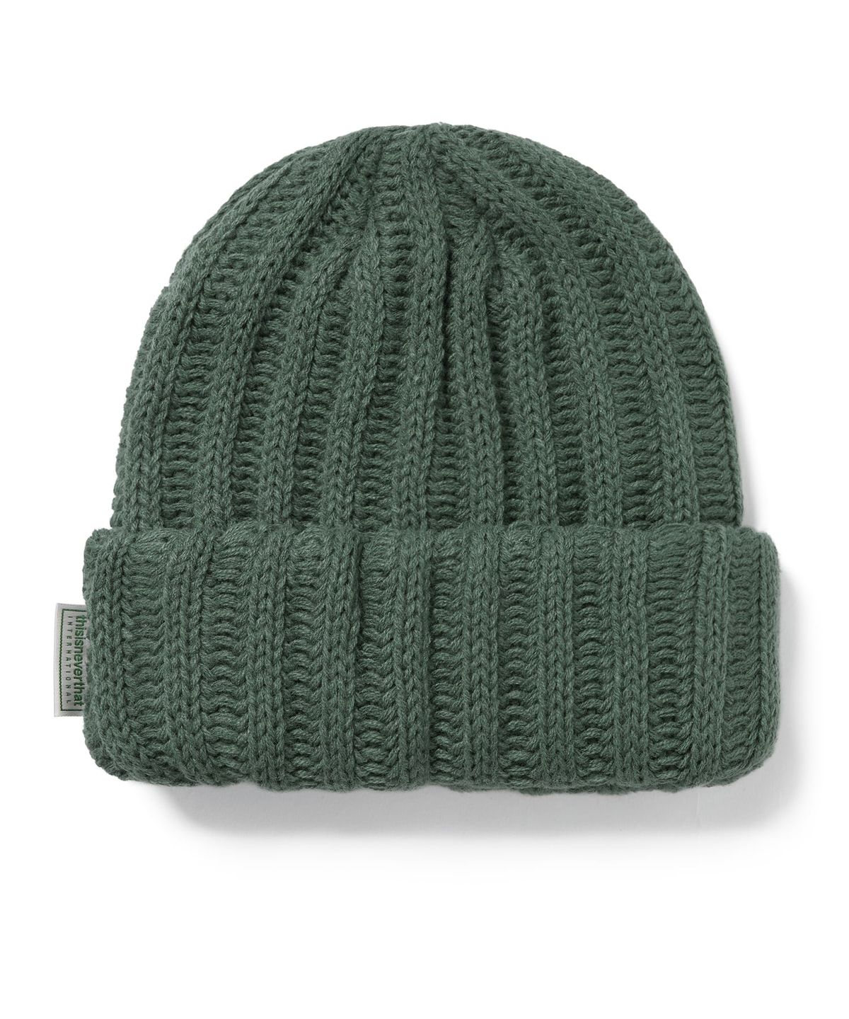 디스이즈네버댓(THISISNEVERTHAT) Low Gauge Ribbed Beanie Moss