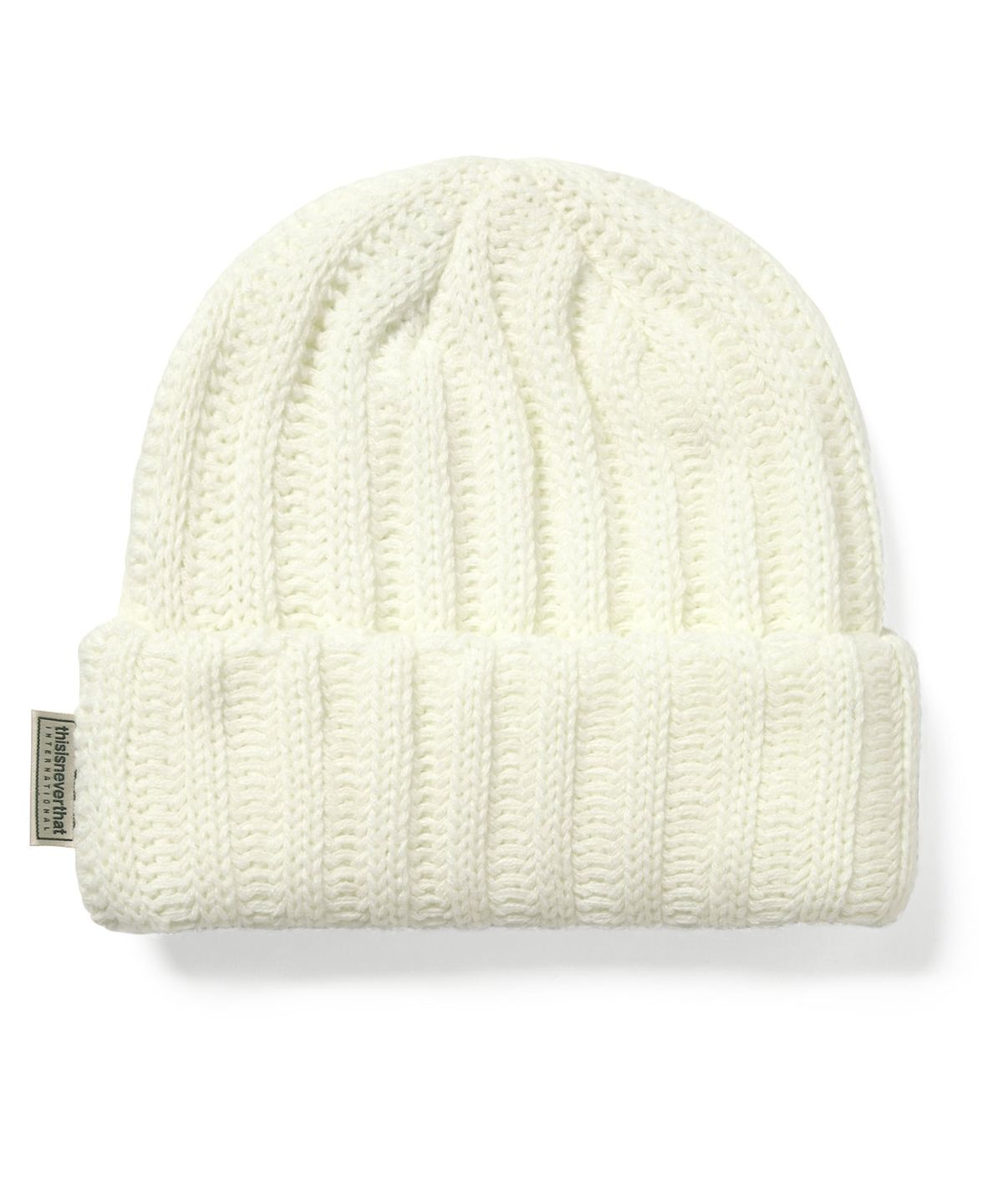 디스이즈네버댓(THISISNEVERTHAT) Low Gauge Ribbed Beanie Off White