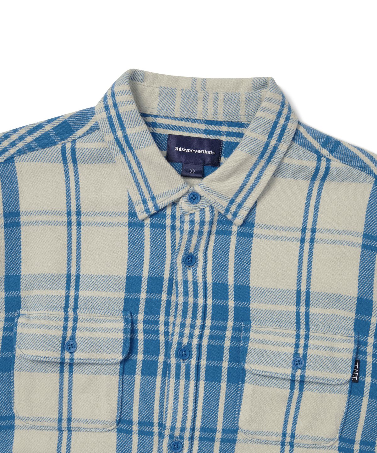 디스이즈네버댓(THISISNEVERTHAT) Big Flannel Work Shirt Blue