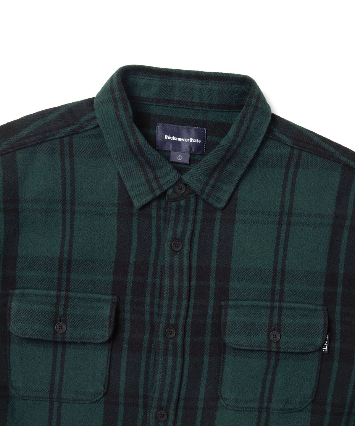 디스이즈네버댓(THISISNEVERTHAT) Big Flannel Work Shirt Green