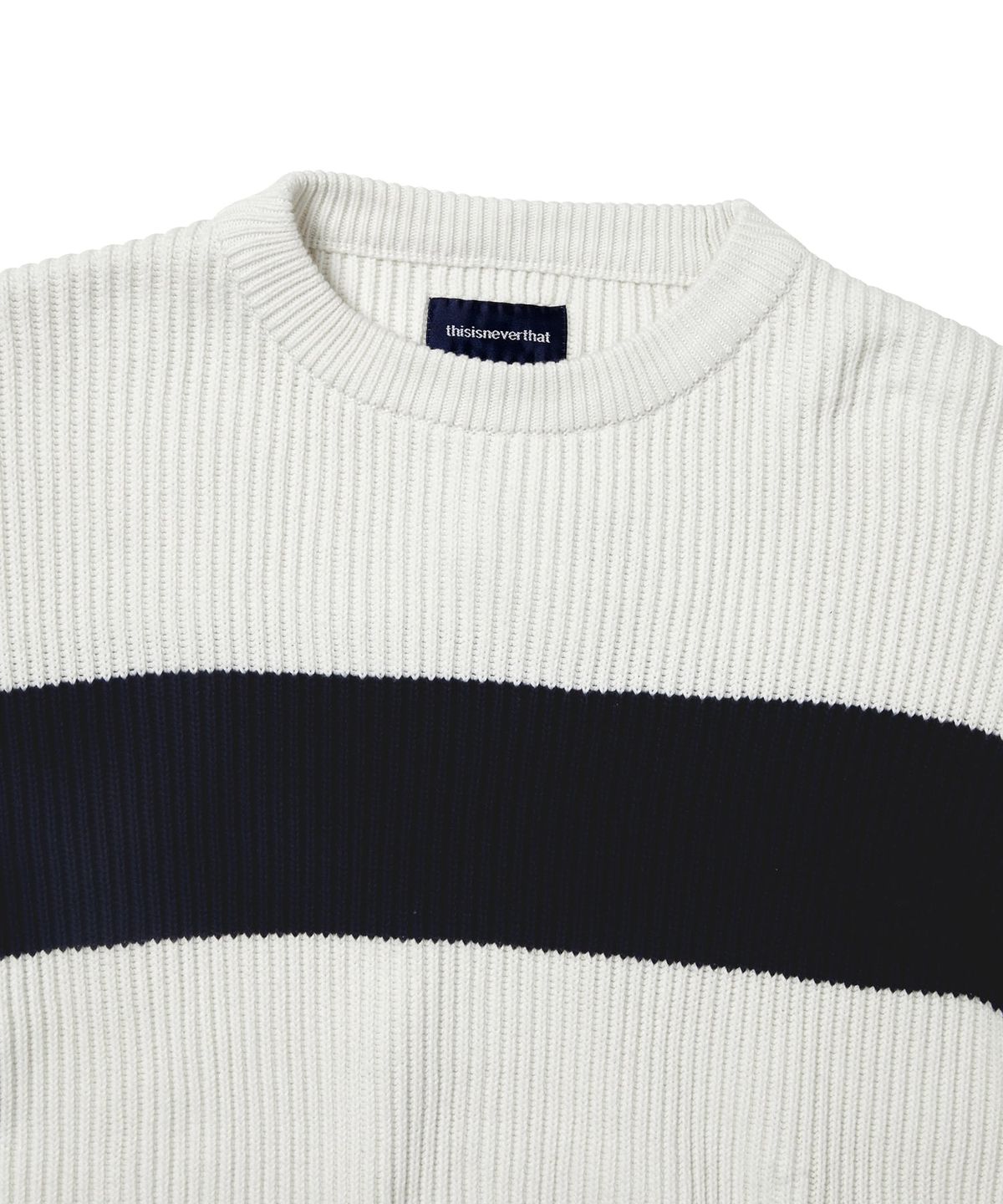 디스이즈네버댓(THISISNEVERTHAT) Washed Block Knit Sweater Ivory