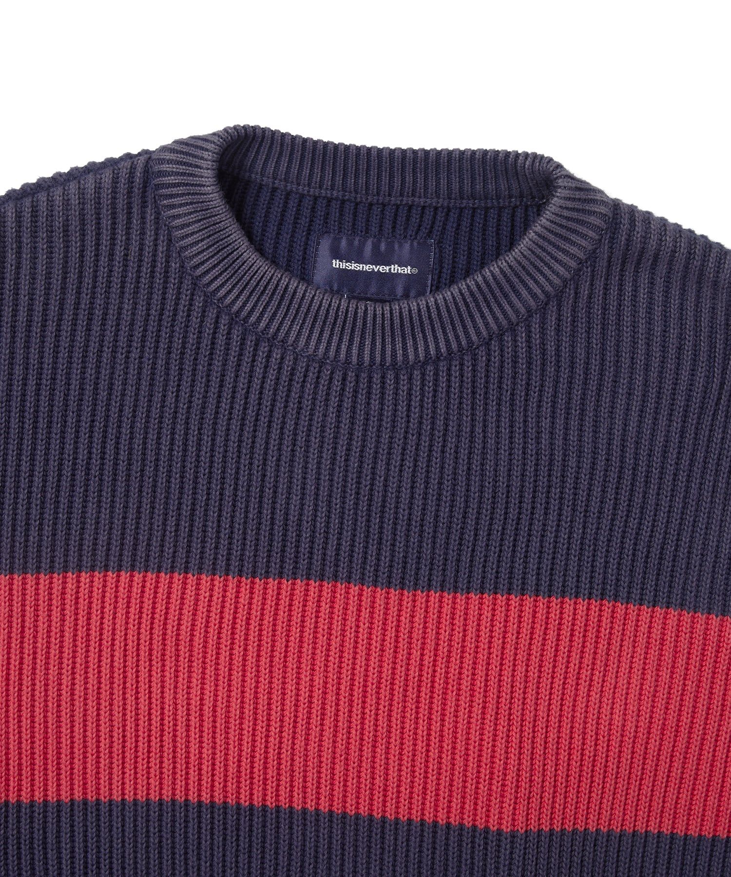 【THISISNEVERTHAT】THIS/THAT Knit Sweater Navy MUSINSA | thisisneverthat® Washed Block Knit Sweater Navy