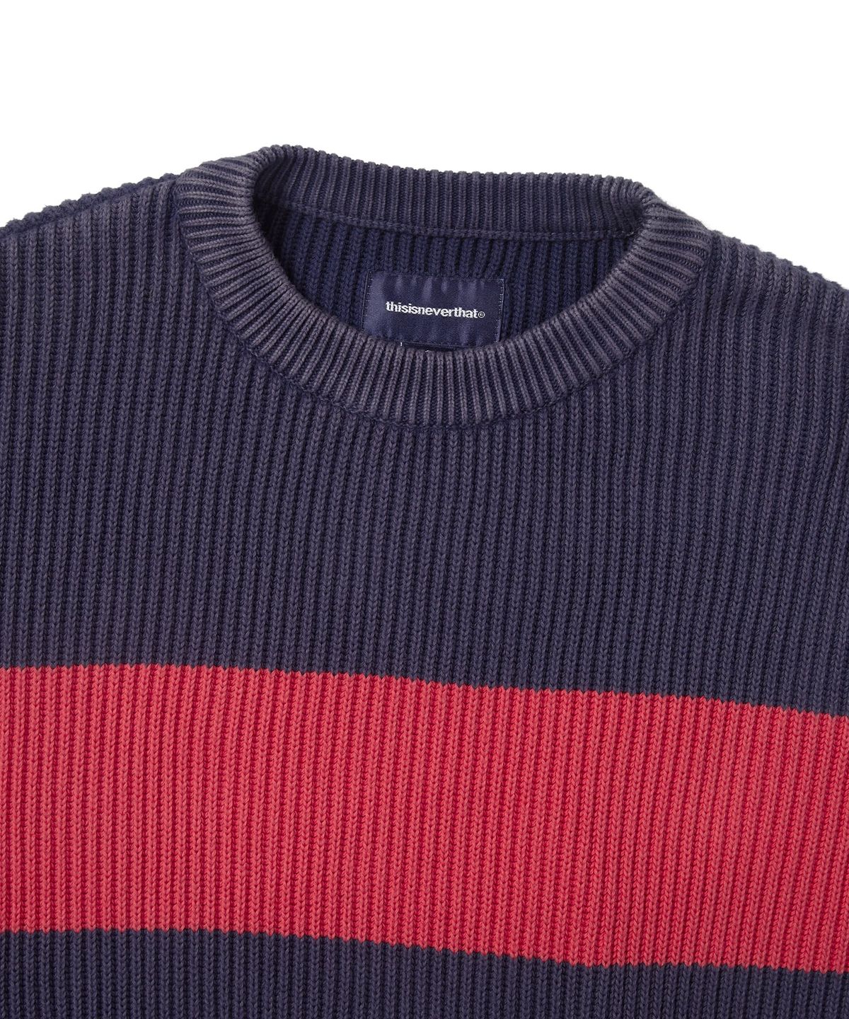 디스이즈네버댓(THISISNEVERTHAT) Washed Block Knit Sweater Navy