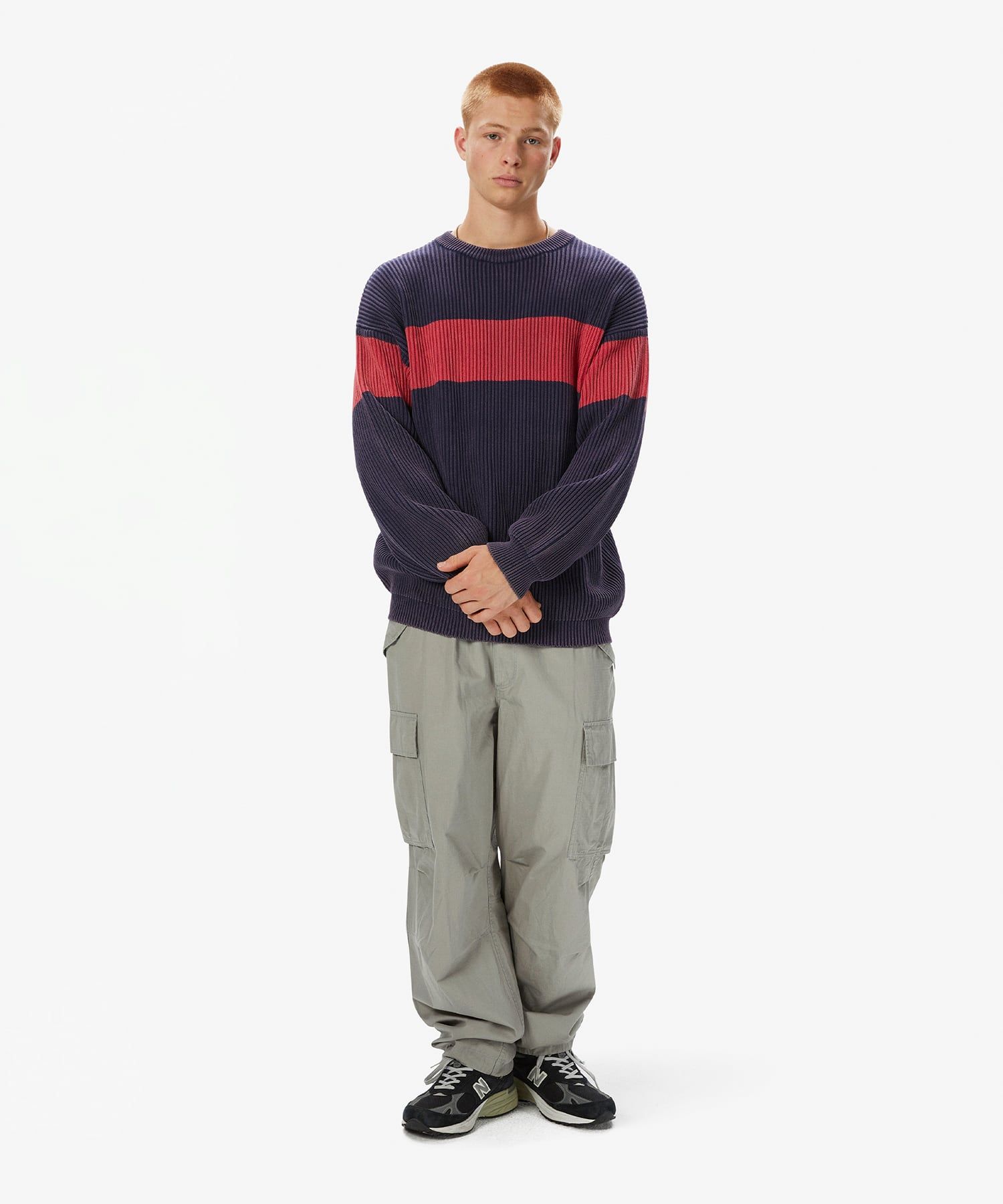 【THISISNEVERTHAT】THIS/THAT Knit Sweater Navy MUSINSA | thisisneverthat® Washed Block Knit Sweater Navy