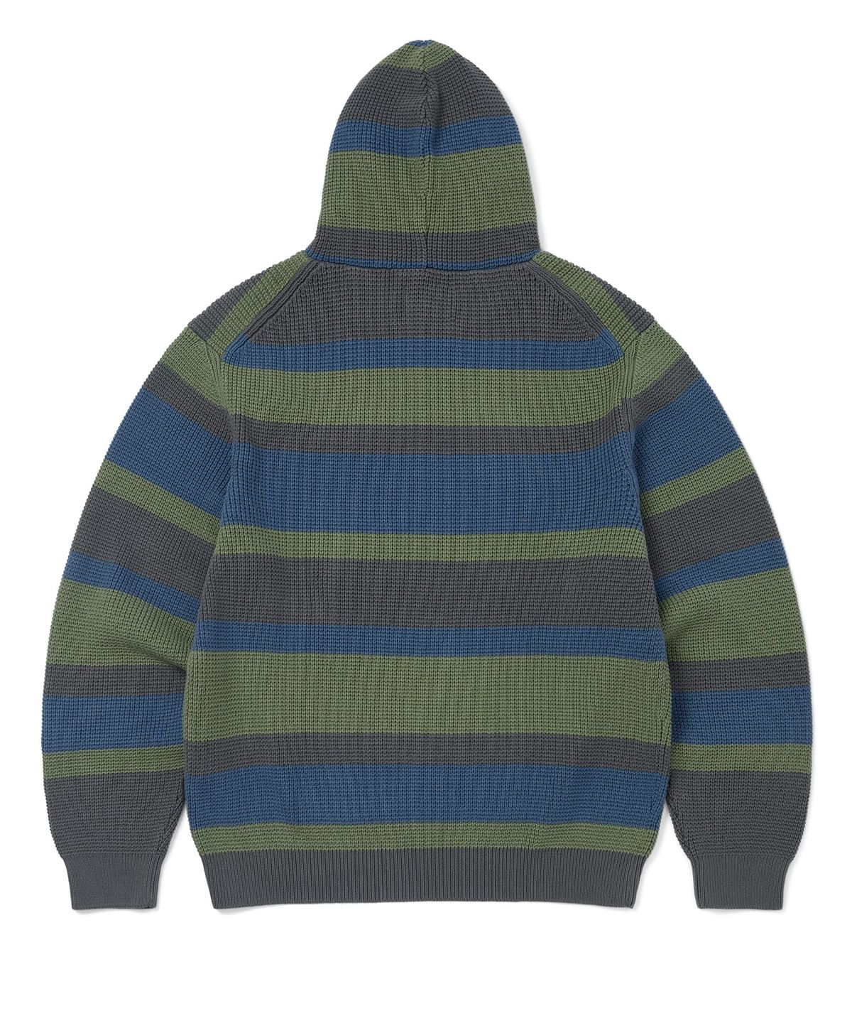 디스이즈네버댓(THISISNEVERTHAT) Striped Waffle Knit Hoodie Grey