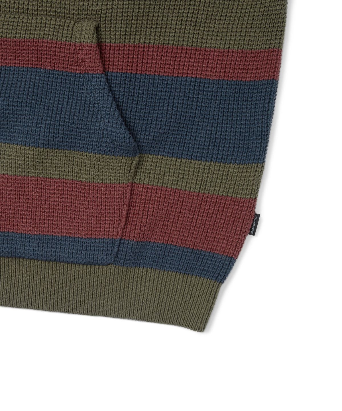 디스이즈네버댓(THISISNEVERTHAT) Striped Waffle Knit Hoodie Olive