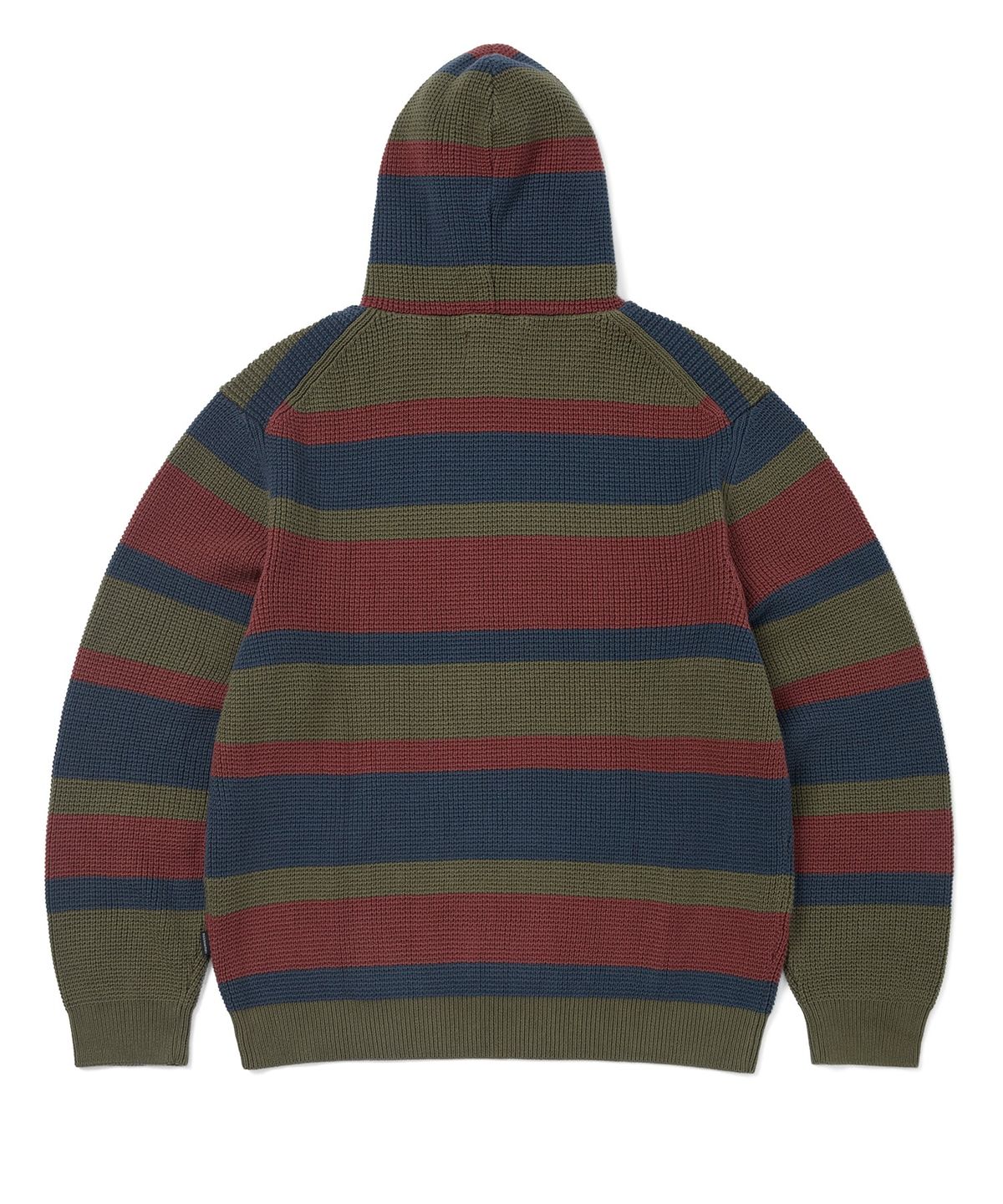 디스이즈네버댓(THISISNEVERTHAT) Striped Waffle Knit Hoodie Olive