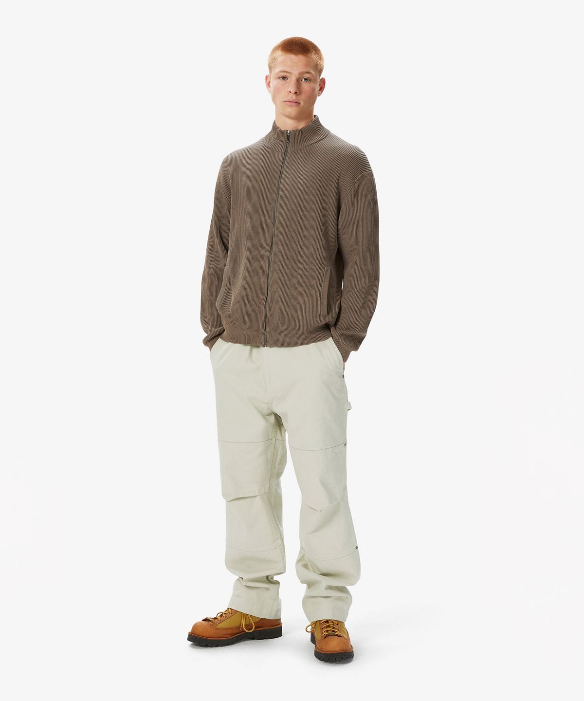 디스이즈네버댓(THISISNEVERTHAT) Washed Full Zip Cardigan Grey