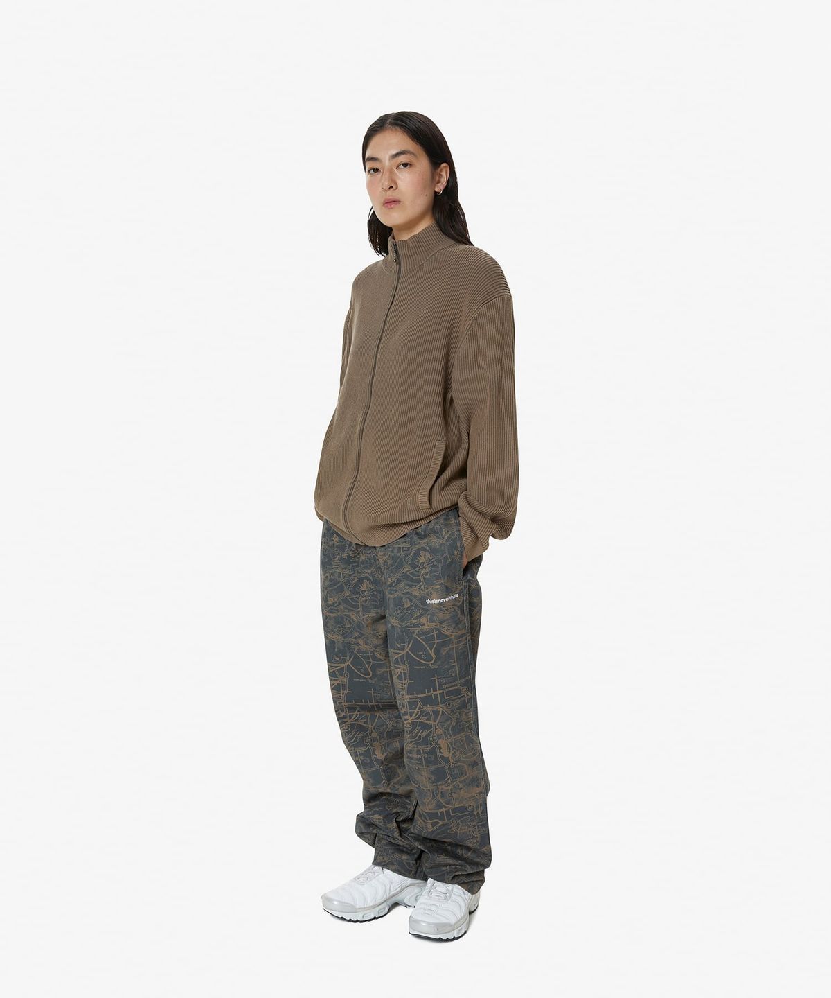 디스이즈네버댓(THISISNEVERTHAT) Washed Full Zip Cardigan Grey
