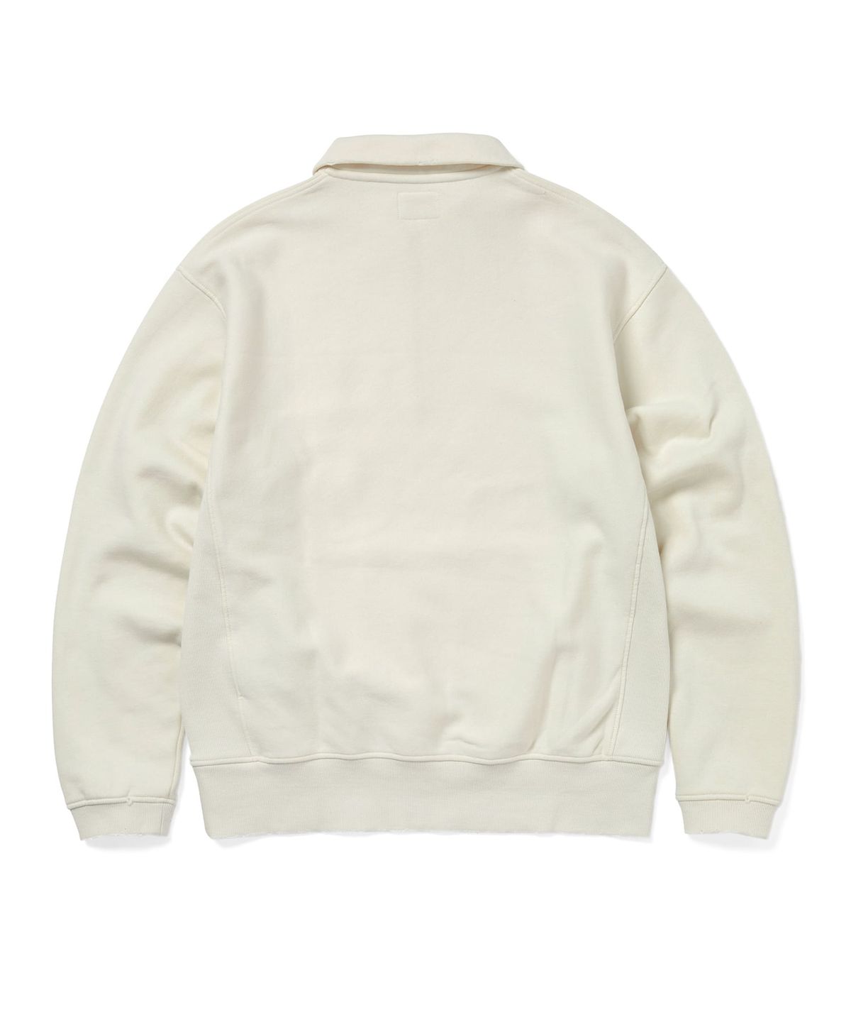 디스이즈네버댓(THISISNEVERTHAT) Damaged Half Zip Polo Sweatshirt Natural