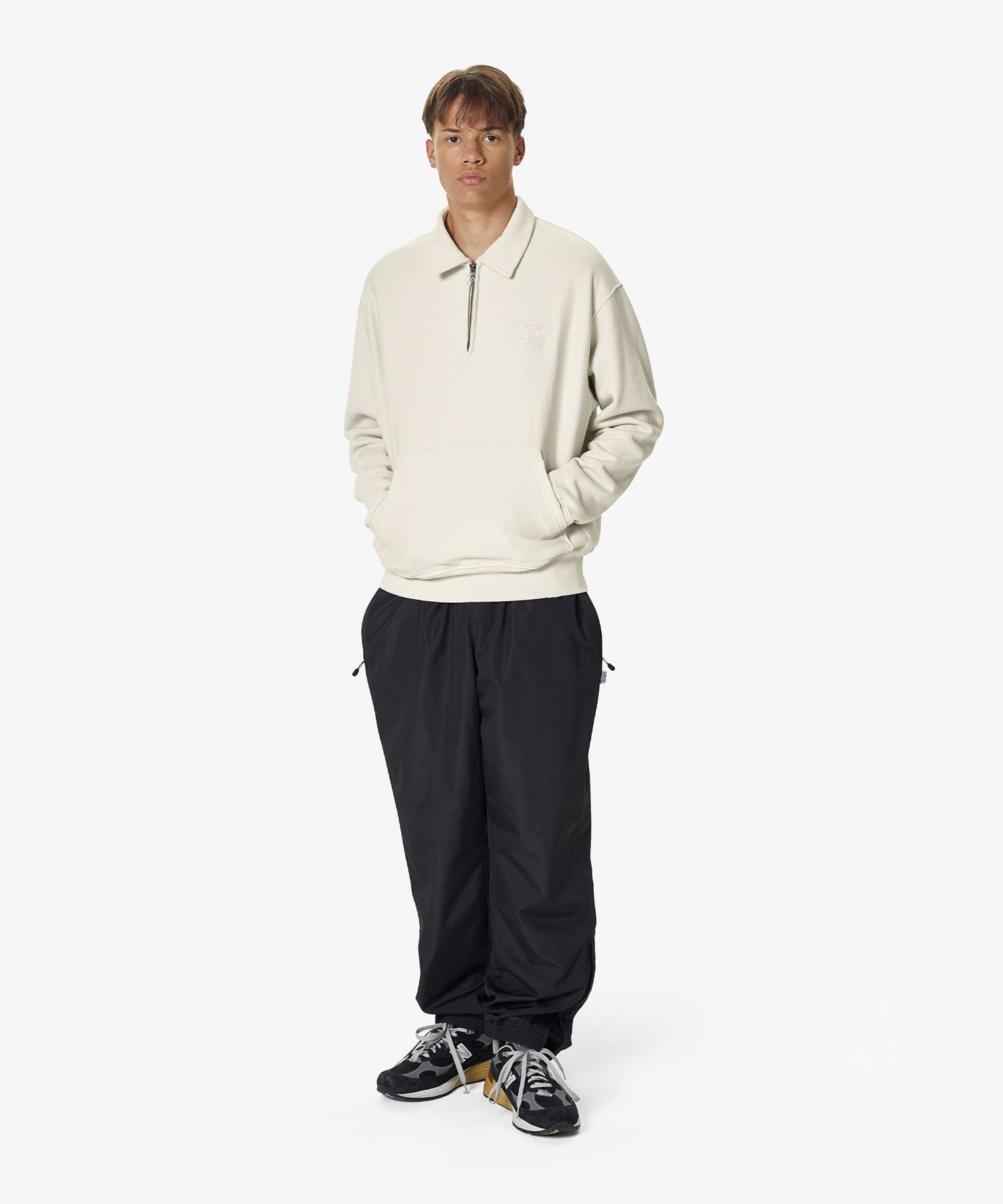 スウェット・トレーナー thisisneverthat Damaged Half Zip Polo Sweatshirt Damaged Half Zip Polo Sweatshirt - thisisneverthat®