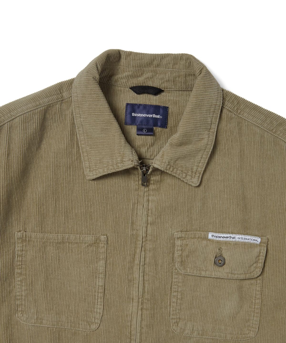 디스이즈네버댓(THISISNEVERTHAT) Washed Corduroy Zip Jacket Khaki
