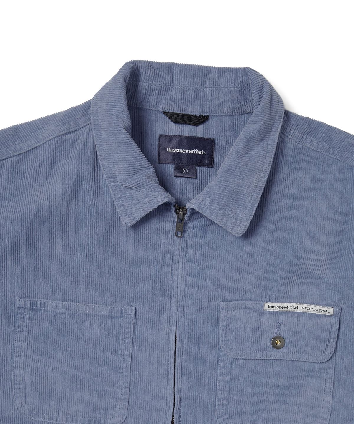 디스이즈네버댓(THISISNEVERTHAT) Washed Corduroy Zip Jacket Light Indigo