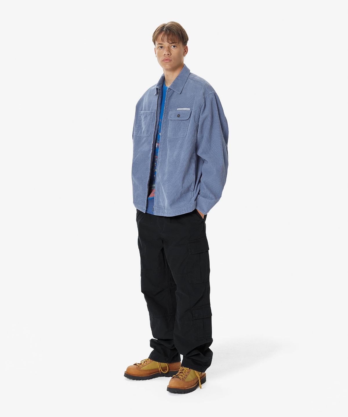 디스이즈네버댓(THISISNEVERTHAT) Washed Corduroy Zip Jacket Light Indigo