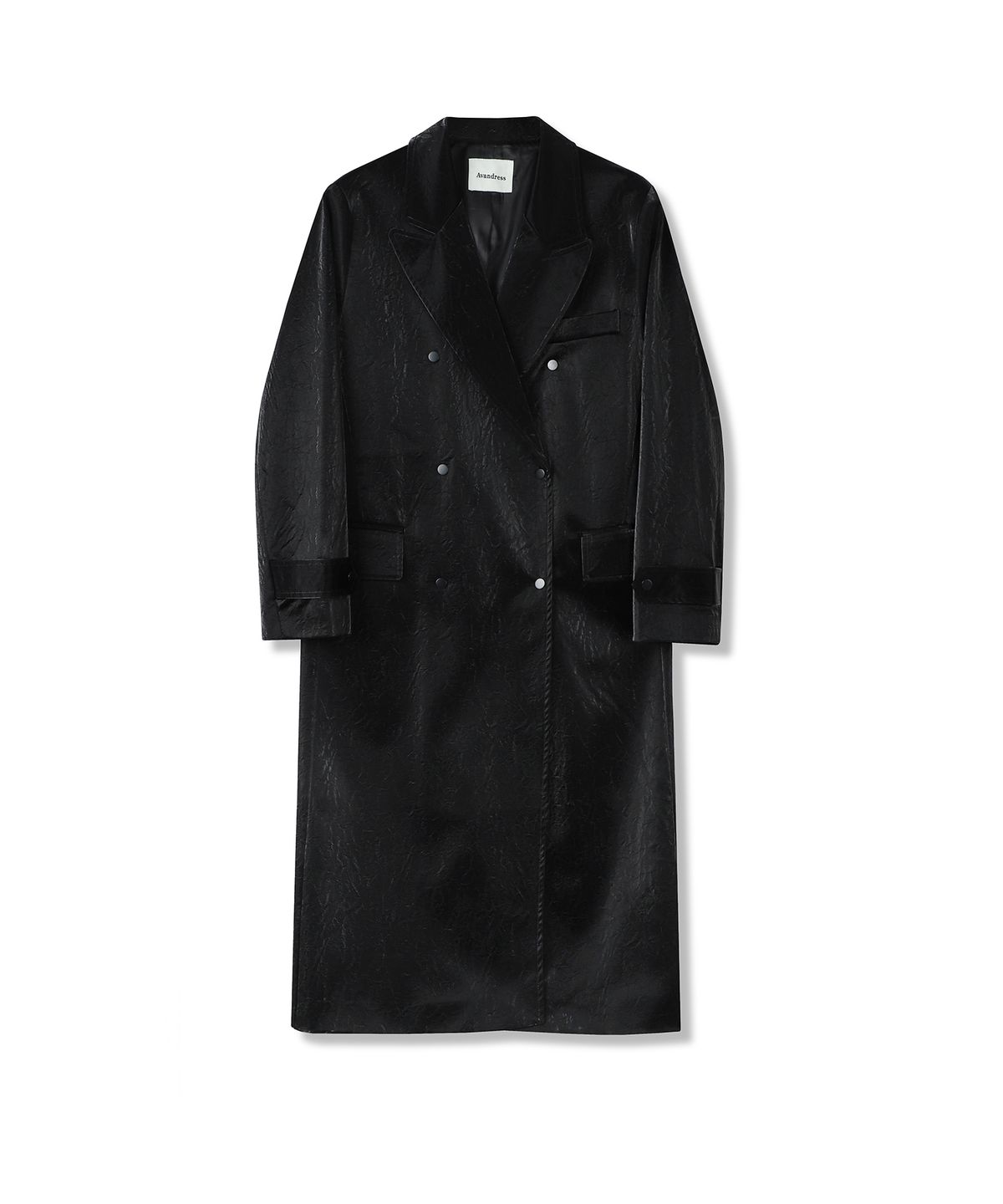 어반드레스(AVANDRESS) Raven Art Leather Long Jacket BLACK