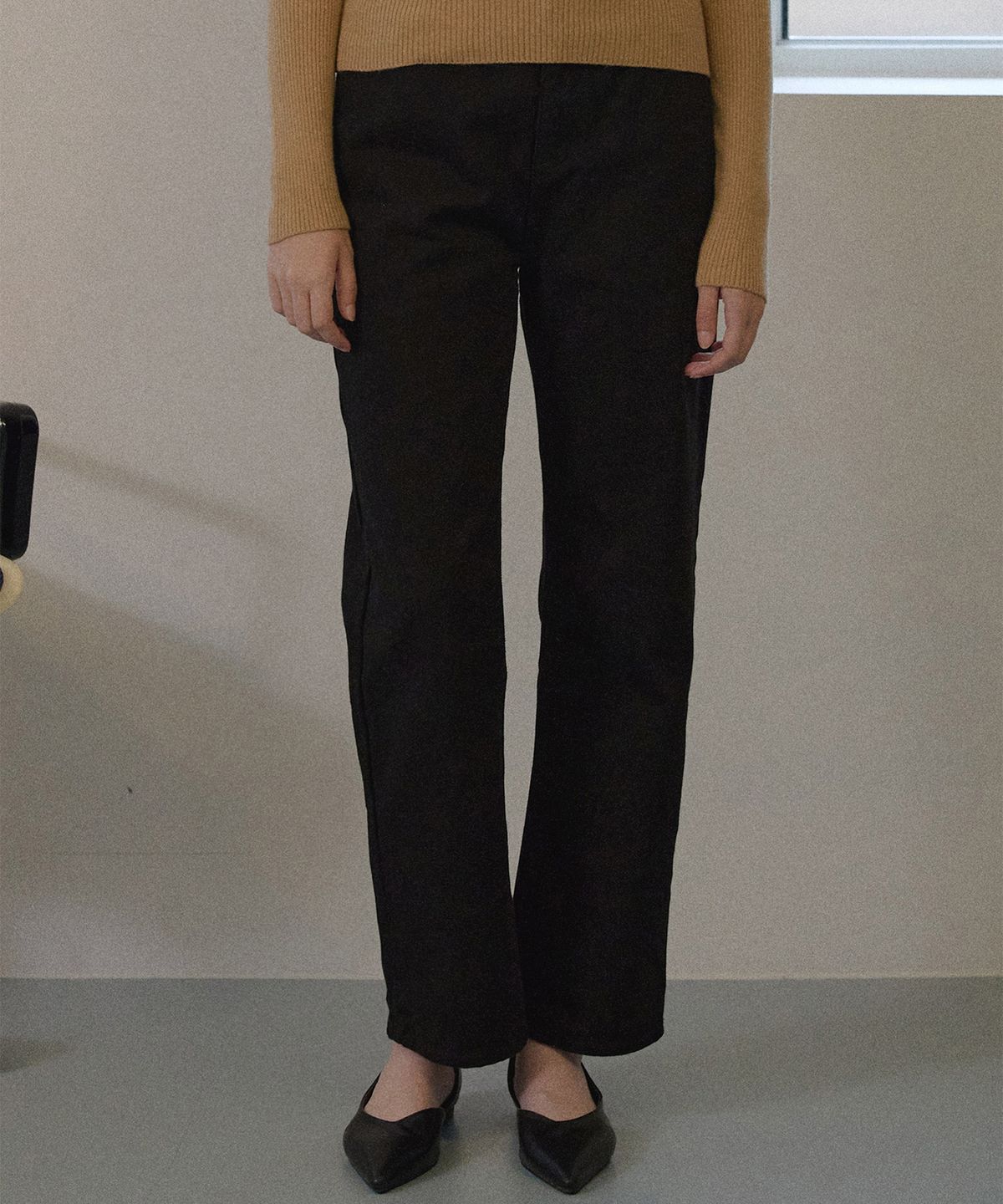 하우스 오브 폰드(HOUSE OF POND) Fleece denim jeans (Black)