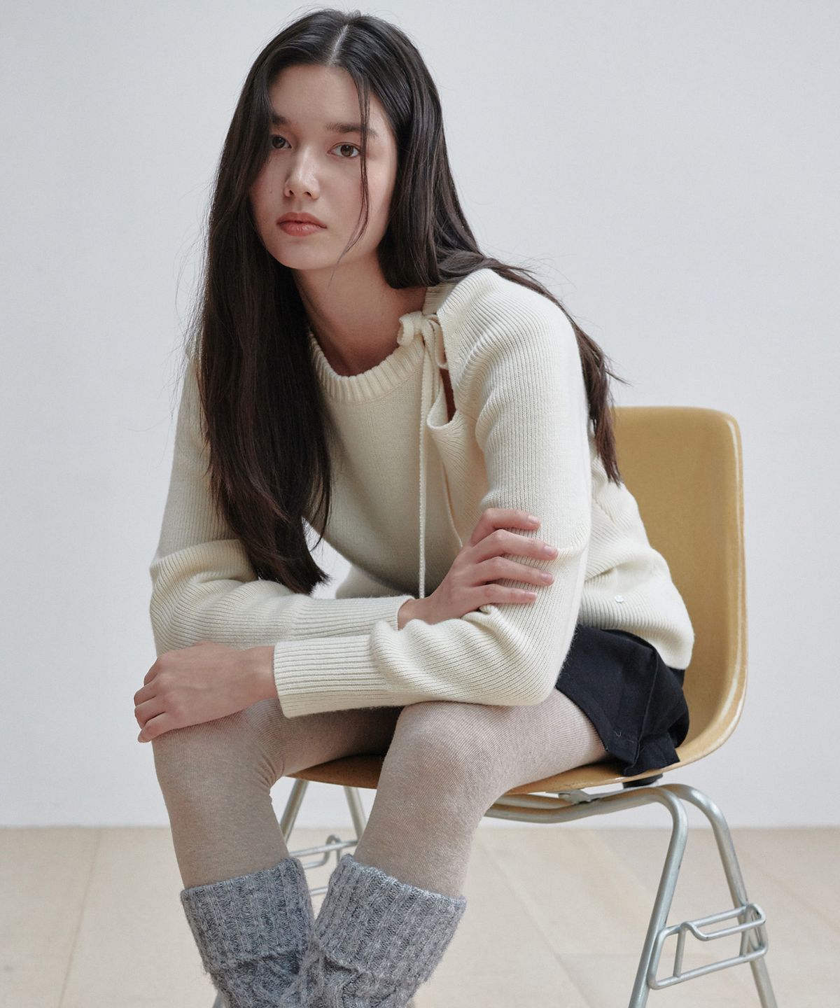 플랙 우먼(PLAC WOMEN) 컷아웃 니트 아이보리