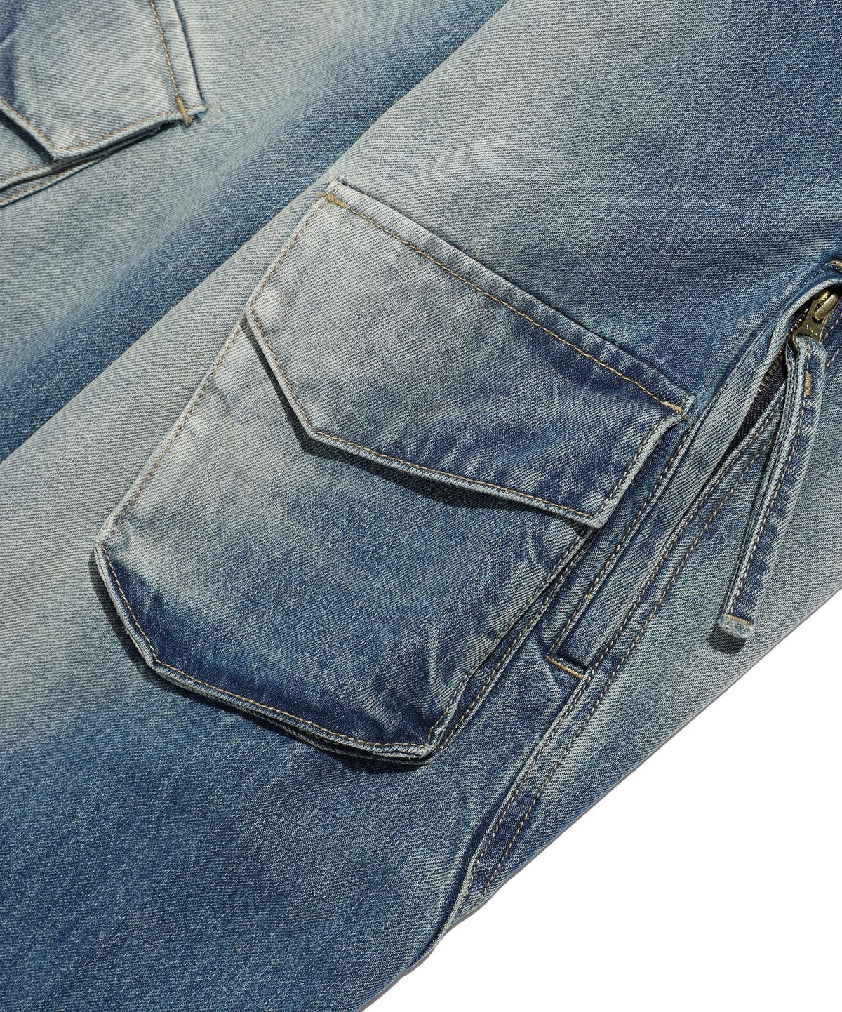 이스트쿤스트(ISTKUNST) BOOTSCUT CARGO JEANS_BLUE(IK2EFMD114A)