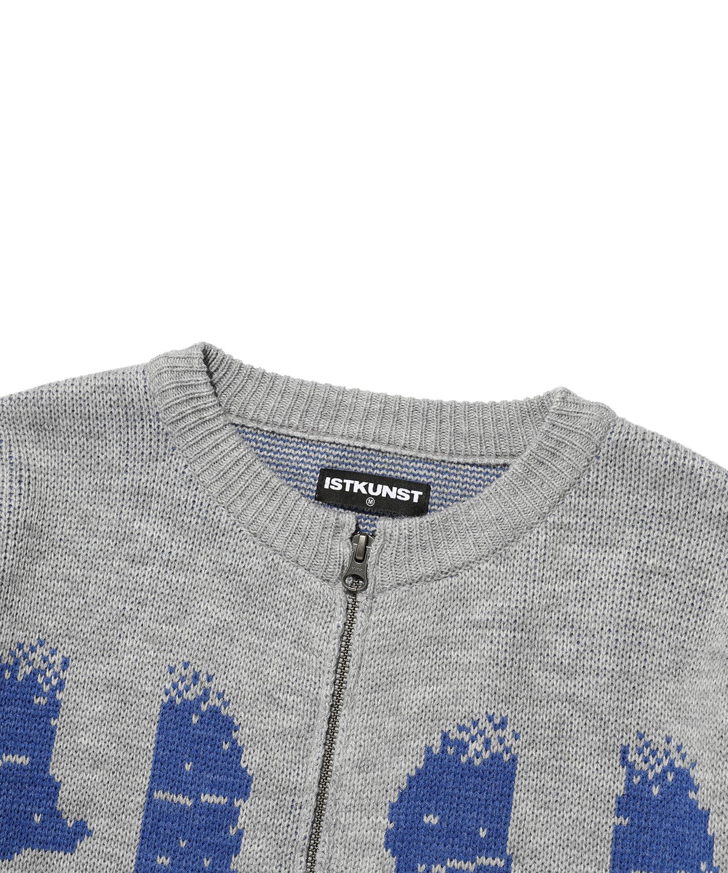 さらに100円引き◆ISTKUNST◆BIG LOGO KNIT ZIP UP ISTKUNST