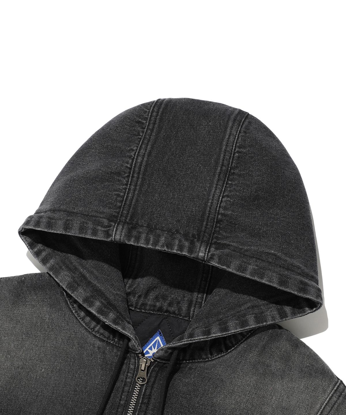 이스트쿤스트(ISTKUNST) PANELED DENIM HOOD ZIP-UP_BLACK(IK2EFMD111A)