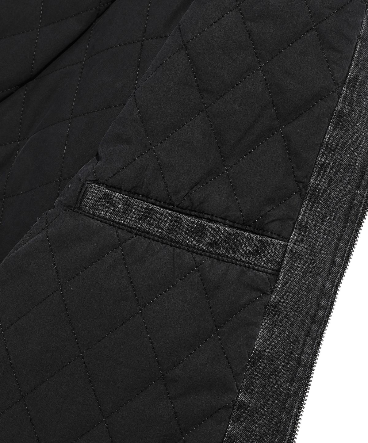 이스트쿤스트(ISTKUNST) PANELED DENIM HOOD ZIP-UP_BLACK(IK2EFMD111A)