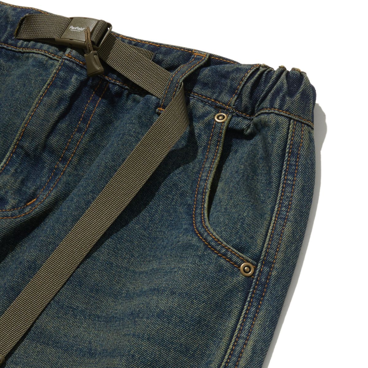 펜필드(PENFIELD) VINTAGE WASHED SLIT DENIM SKIRT INDIGO_FQ3WS11F